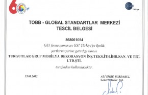 Tobb-Global Standartlar Merkezi Tescil Belgesi